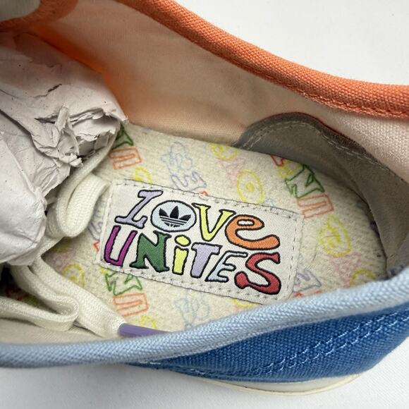 Adidas Love Unites Sneakers Men’s 11.5 Rainbow Pride Canvas Lace Up Shoes main image 8